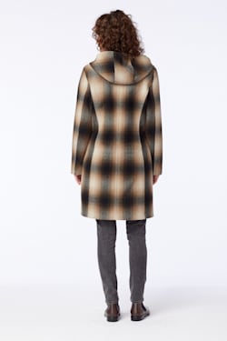 ALTERNATE VIEW OF WOMEN'S STANFORD INSULATED WALKER COAT IN IVORY/BLACK/MOCHA PLAID image number 4