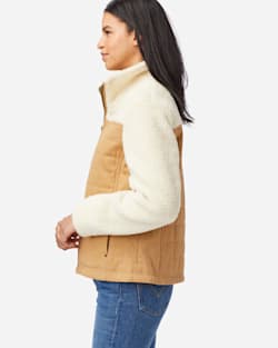 ALTERNATE VIEW OF WOMEN'S SALIDA CANVAS SHERPA JACKET IN LIGHT TAN/IVORY image number 2