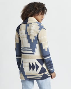 ALTERNATE VIEW OF WOMEN'S GRAPHIC CARDIGAN IN SANDSHELL/NAVY MULTI image number 2