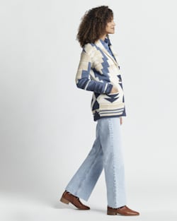 ALTERNATE VIEW OF WOMEN'S GRAPHIC CARDIGAN IN SANDSHELL/NAVY MULTI image number 3