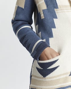 ALTERNATE VIEW OF WOMEN'S GRAPHIC CARDIGAN IN SANDSHELL/NAVY MULTI image number 4