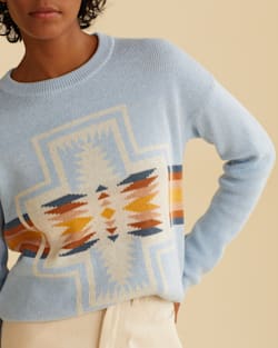 ALTERNATE VIEW OF WOMEN'S HARDING COTTON SWEATER IN COOL BLUE MULTI image number 2