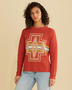WOMEN'S HARDING COTTON SWEATER IN RED OCHRE MULTI image number 1