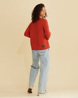 ALTERNATE VIEW OF WOMEN'S HARDING COTTON SWEATER IN RED OCHRE MULTI image number 3