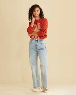 ALTERNATE VIEW OF WOMEN'S HARDING COTTON SWEATER IN RED OCHRE MULTI image number 6