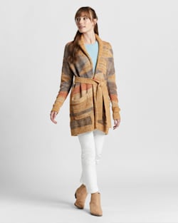WOMEN'S MONTEREY BELTED CARDIGAN IN GOLD MARL MULTI image number 1