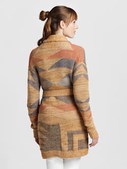 ALTERNATE VIEW OF WOMEN'S MONTEREY BELTED CARDIGAN IN GOLD MARL MULTI image number 2