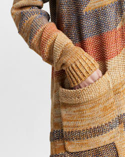ALTERNATE VIEW OF WOMEN'S MONTEREY BELTED CARDIGAN IN GOLD MARL MULTI image number 4