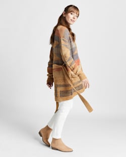 ALTERNATE VIEW OF WOMEN'S MONTEREY BELTED CARDIGAN IN GOLD MARL MULTI image number 5