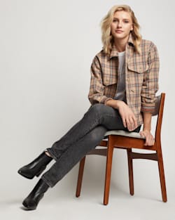 WOMEN'S DYLAN COTTON TWILL JACKET IN TAN MULTI PLAID image number 1