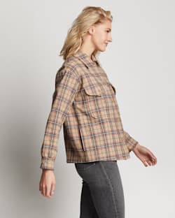ALTERNATE VIEW OF WOMEN'S DYLAN COTTON TWILL JACKET IN TAN MULTI PLAID image number 4