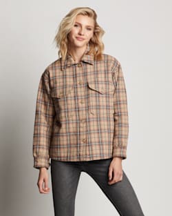 ALTERNATE VIEW OF WOMEN'S DYLAN COTTON TWILL JACKET IN TAN MULTI PLAID image number 5