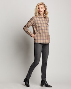 ALTERNATE VIEW OF WOMEN'S DYLAN COTTON TWILL JACKET IN TAN MULTI PLAID image number 6