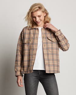 ALTERNATE VIEW OF WOMEN'S DYLAN COTTON TWILL JACKET IN TAN MULTI PLAID image number 7