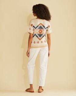 ALTERNATE VIEW OF WOMEN'S SHORT-SLEEVE GRAPHIC PULLOVER IN LINEN MULTI image number 3