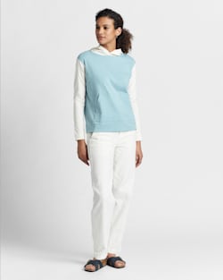 WOMEN'S DESCHUTES COLORBLOCK HOODIE IN DUSTY AQUA/ANTIQUE WHITE image number 1