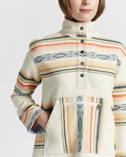 ALTERNATE VIEW OF WOMEN'S DOUBLESOFT JAMIE PULLOVER IN ANGORA MULTI STRIPE JACQUARD image number 4