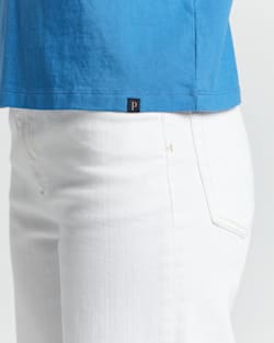 WOMEN'S CROPPED DESCHUTES DIAMOND TEE IN VALLARTA BLUE image number 4