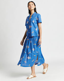 ALTERNATE VIEW OF WOMEN'S SHORT-SLEEVE COTTON CAMP SHIRT IN VALLARTA BLUE MULTI image number 5