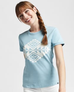 ALTERNATE VIEW OF WOMEN'S HOOD RIVER DIAMOND TEE IN DUSTY AQUA image number 5