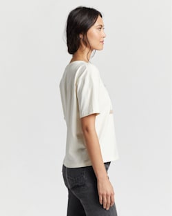 WOMEN'S CROPPED DESCHUTES GRAPHIC TEE IN ANTIQUE WHITE HARDING image number 2