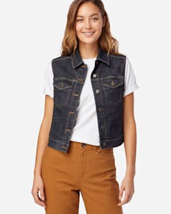 WOMEN'S EMBROIDERED DENIM JACKET IN DARK BLUE image number 2