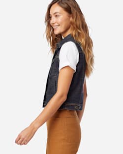 WOMEN'S EMBROIDERED DENIM JACKET IN DARK BLUE image number 3