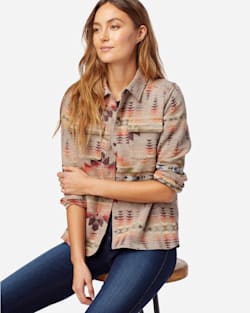 WOMEN'S LIMITED EDITION JACQUARD BOARD SHIRT IN TAN JUNIPER MESA image number 1
