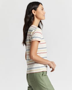 ALTERNATE VIEW OF WOMEN'S DESCHUTES RINGER TEE IN ANTIQUE WHITE MULTI image number 2