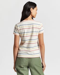ALTERNATE VIEW OF WOMEN'S DESCHUTES RINGER TEE IN ANTIQUE WHITE MULTI image number 3