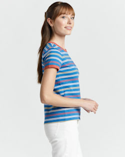 ALTERNATE VIEW OF WOMEN'S DESCHUTES RINGER TEE IN VALLARTA BLUE MULTI image number 2