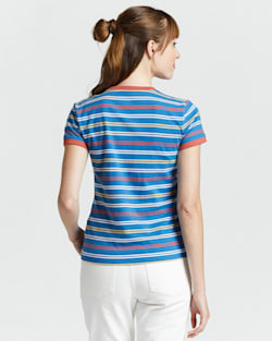 ALTERNATE VIEW OF WOMEN'S DESCHUTES RINGER TEE IN VALLARTA BLUE MULTI image number 3