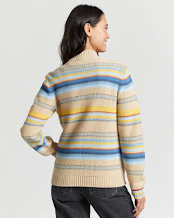 ALTERNATE VIEW OF WOMEN'S STRIPED CAMP SWEATER IN WARM SAND MULTI image number 3