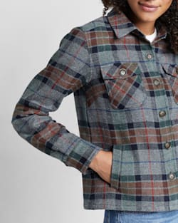 ALTERNATE VIEW OF WOMEN'S ROSLYN WOOL JACKET IN GREY MIX PLAID image number 5