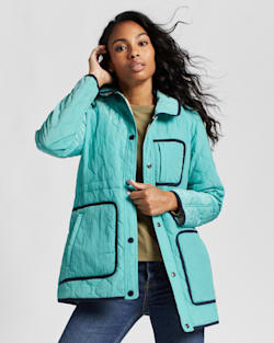 ALTERNATE VIEW OF WOMEN'S CRESCENT REVERSIBLE JACKET IN SEA BLUE image number 2