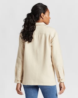 ALTERNATE VIEW OF WOMEN'S SOLID DOUBLESOFT BOARD SHIRT IN SANDSHELL image number 2