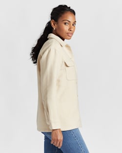 ALTERNATE VIEW OF WOMEN'S SOLID DOUBLESOFT BOARD SHIRT IN SANDSHELL image number 3