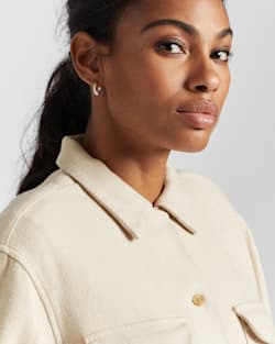 ALTERNATE VIEW OF WOMEN'S SOLID DOUBLESOFT BOARD SHIRT IN SANDSHELL image number 4