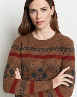 ALTERNATE VIEW OF WOMEN'S WESTERLEY CREWNECK SWEATER IN COPPER BROWN/RED image number 2