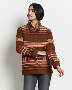 ALTERNATE VIEW OF WOMEN'S ARCHIVE TOBOGGAN WOOL COAT IN FAIRFAX OLIVE image number 4