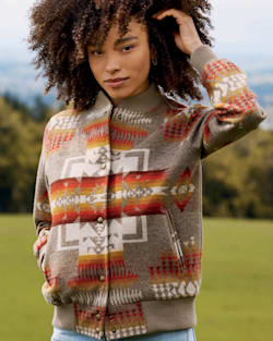 WOMEN'S WOOL BOMBER JACKET IN TAUPE CHIEF JOSEPH image number 1