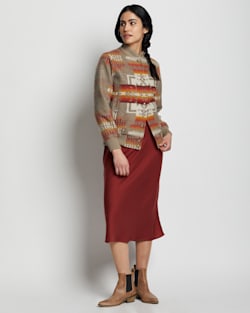 ALTERNATE VIEW OF WOMEN'S WOOL BOMBER JACKET IN TAUPE CHIEF JOSEPH image number 3