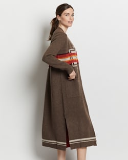 ALTERNATE VIEW OF WOMEN'S LAMBSWOOL DUSTER CARDIGAN IN WALNUT MULTI image number 4