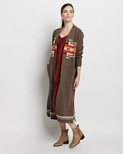 ALTERNATE VIEW OF WOMEN'S LAMBSWOOL DUSTER CARDIGAN IN WALNUT MULTI image number 5