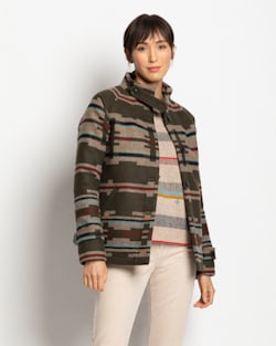 WOMEN'S WOOL TOBOGGAN COAT IN SANDHILLS DARK OLIVE image number 1