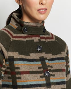 ALTERNATE VIEW OF WOMEN'S WOOL TOBOGGAN COAT IN SANDHILLS DARK OLIVE image number 2