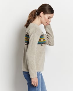 ALTERNATE VIEW OF WOMEN'S DROP-SHOULDER LAMBSWOOL SWEATER IN NATURAL MULTI image number 3