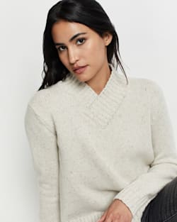 ALTERNATE VIEW OF WOMEN'S HALLIE MERINO SWEATER IN SNOW HILL DONEGAL image number 4