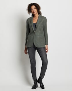 WOMEN'S DAVIS HERRINGBONE WOOL BLAZER IN GREEN/SHALE MIX image number 1