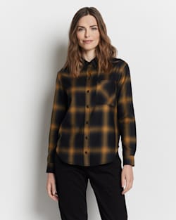 WOMEN'S MAYWOOD MERINO SHIRT IN BLACK/GOLD OMBRE image number 1